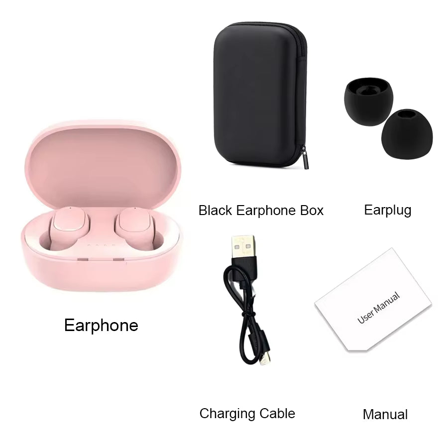 TWS A6S Wireless Bluetooth Earbuds with Noise Cancelling and Microphone for Huawei, Xiaomi, and Redmi