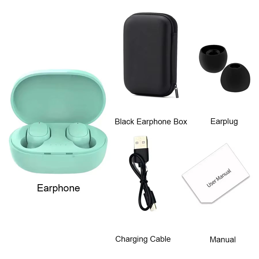 TWS A6S Wireless Bluetooth Earbuds with Noise Cancelling and Microphone for Huawei, Xiaomi, and Redmi