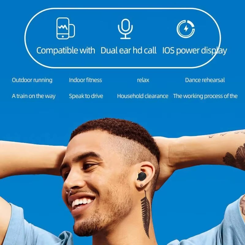 TWS A6S Wireless Bluetooth Earbuds with Noise Cancelling and Microphone for Huawei, Xiaomi, and Redmi