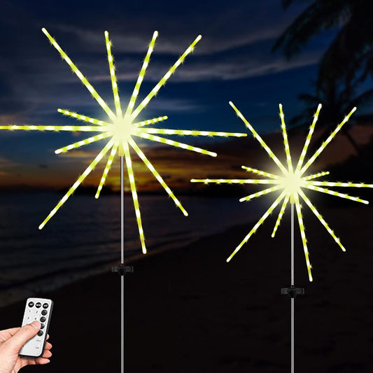 Outdoor Solar Firework Lights Solar Lights Outdoor Garden Firework LED Lights Starburst Led Lights Outdoor Solar Powered Christmas Decorations Lights Gift for Men