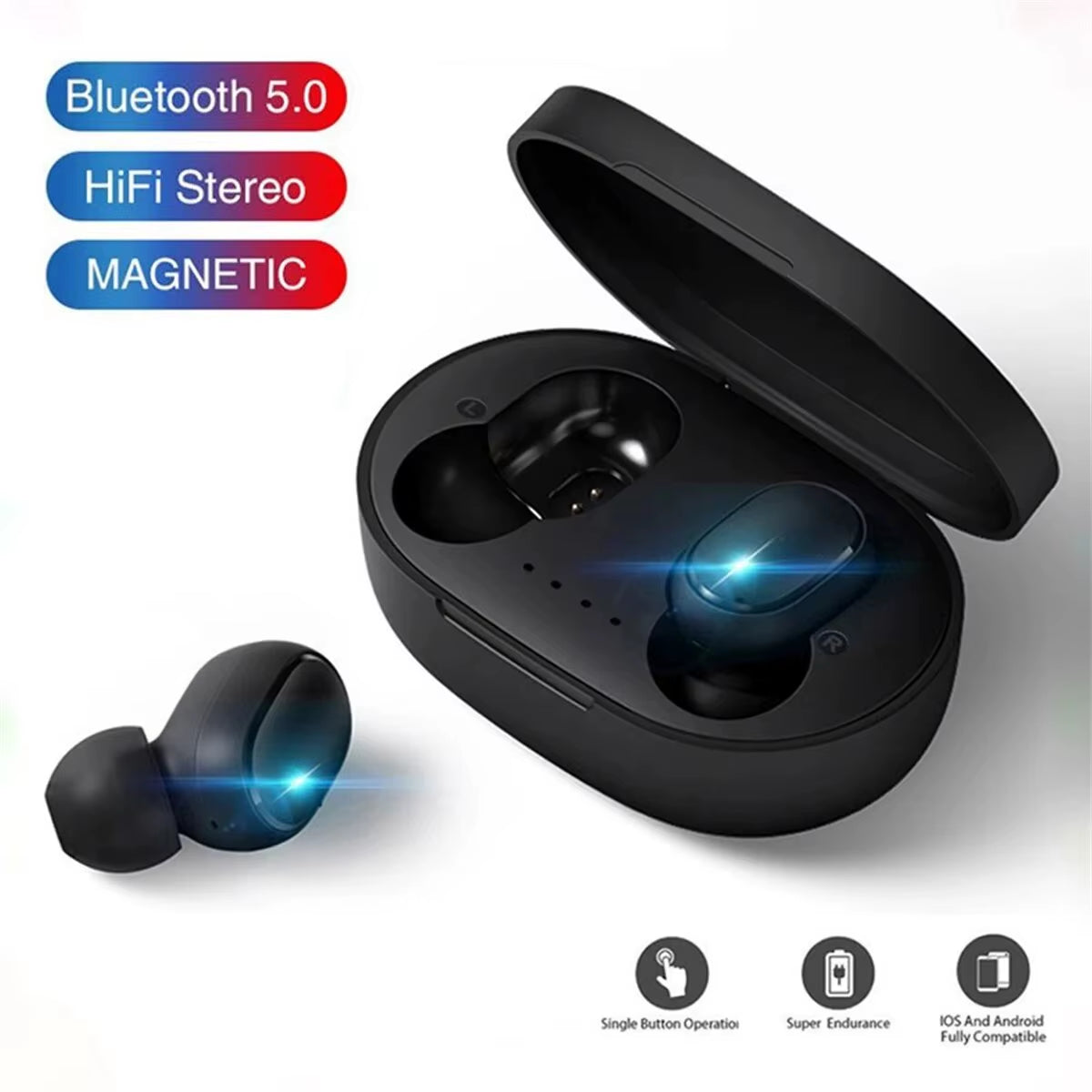 TWS A6S Wireless Bluetooth Earbuds with Noise Cancelling and Microphone for Huawei, Xiaomi, and Redmi