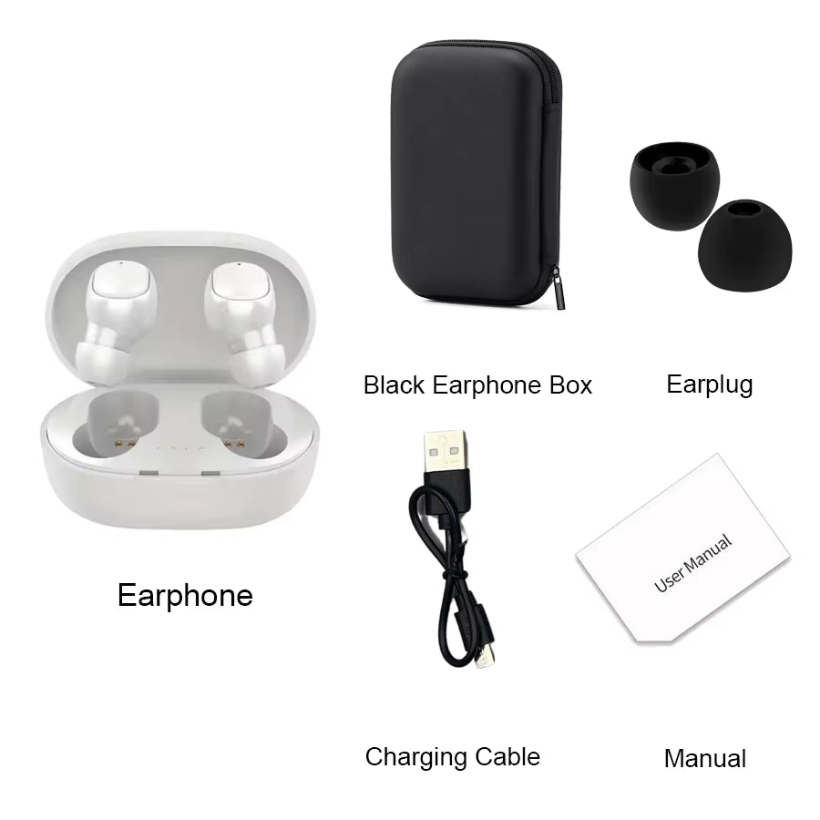 TWS A6S Wireless Bluetooth Earbuds with Noise Cancelling and Microphone for Huawei, Xiaomi, and Redmi
