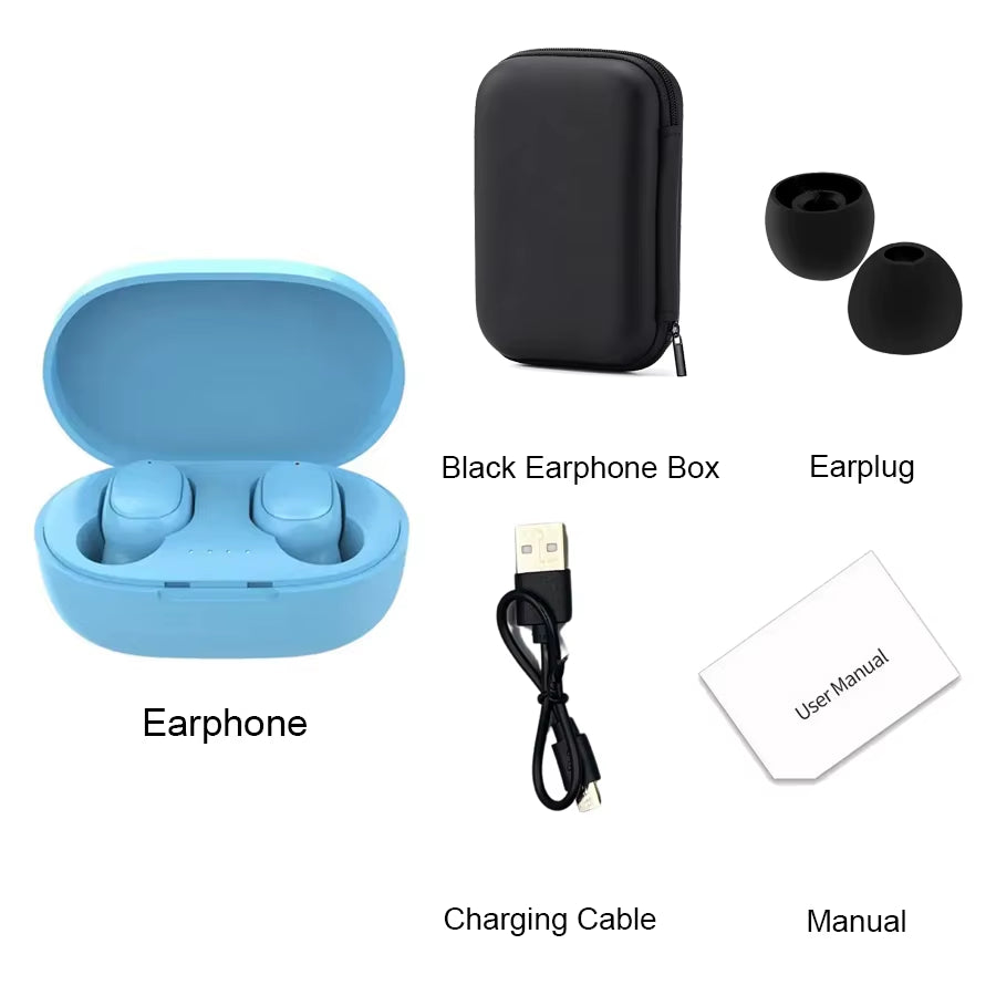TWS A6S Wireless Bluetooth Earbuds with Noise Cancelling and Microphone for Huawei, Xiaomi, and Redmi