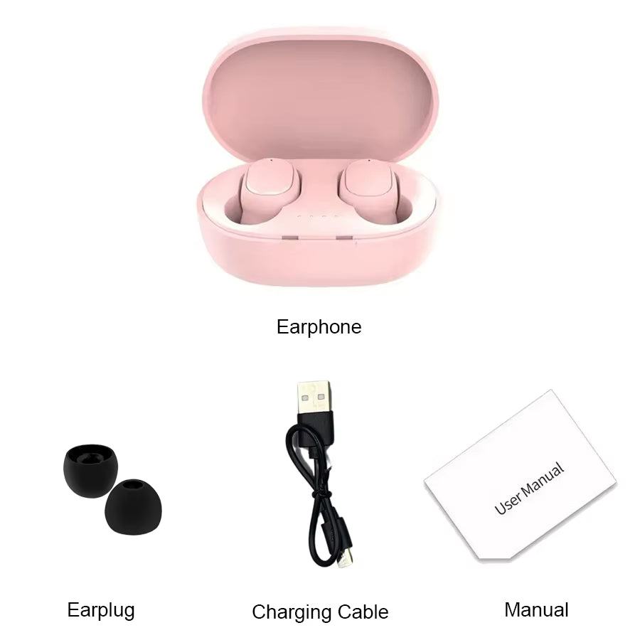 TWS A6S Wireless Bluetooth Earbuds with Noise Cancelling and Microphone for Huawei, Xiaomi, and Redmi