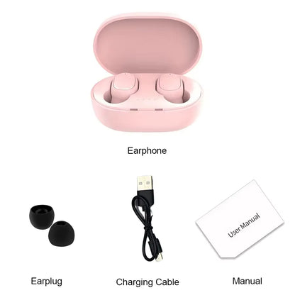 TWS A6S Wireless Bluetooth Earbuds with Noise Cancelling and Microphone for Huawei, Xiaomi, and Redmi