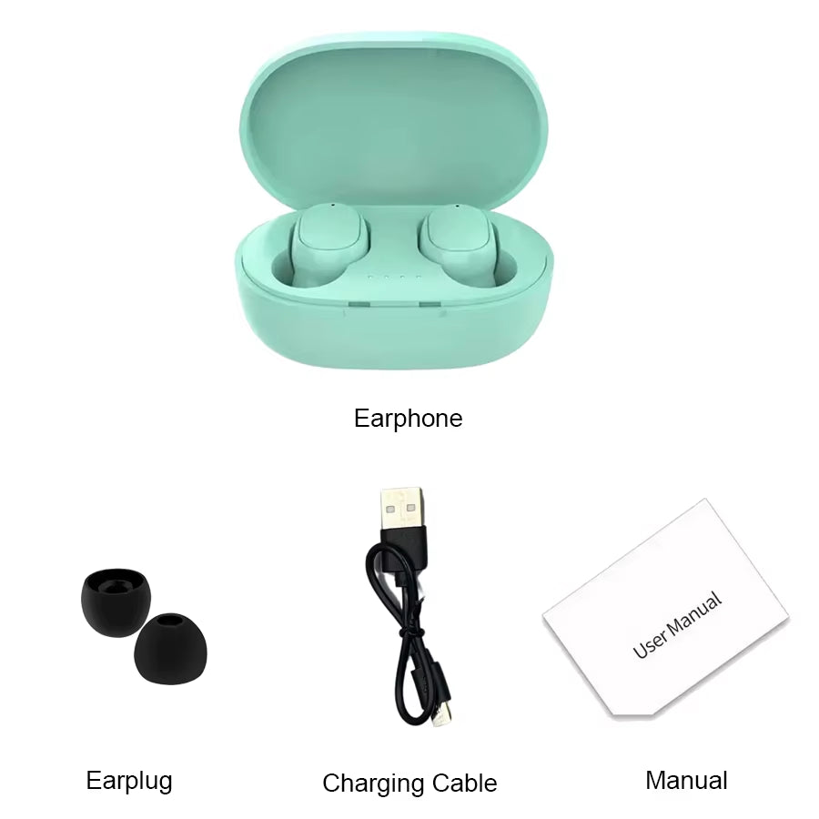 TWS A6S Wireless Bluetooth Earbuds with Noise Cancelling and Microphone for Huawei, Xiaomi, and Redmi