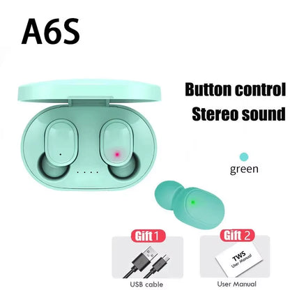 TWS A6S Wireless Bluetooth Earbuds with Noise Cancelling and Microphone for Huawei, Xiaomi, and Redmi