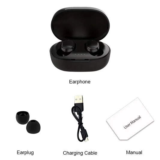 TWS A6S Wireless Bluetooth Earbuds with Noise Cancelling and Microphone for Huawei, Xiaomi, and Redmi